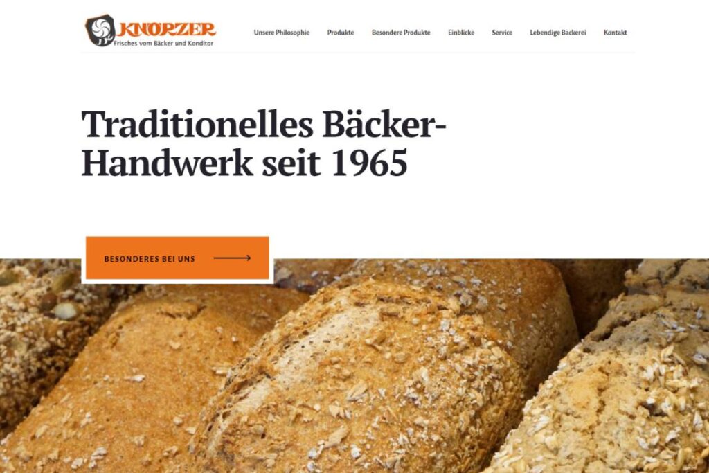 Referenz Website Bäckerei Knörzer