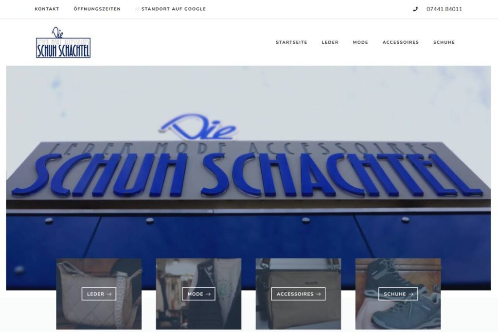 Referenz Website Die Schuhschachtel