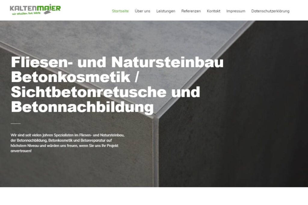 Referenz Website Kaltenmaier Fliesenbau