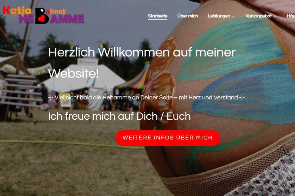 Screenshot Website Hebamme Katja Bohnet Freudenstadt