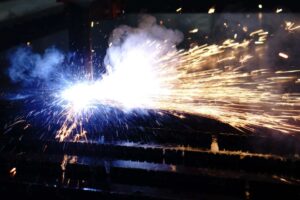 Fotoaufnahme Plasmaschneidemaschine im Einsatz