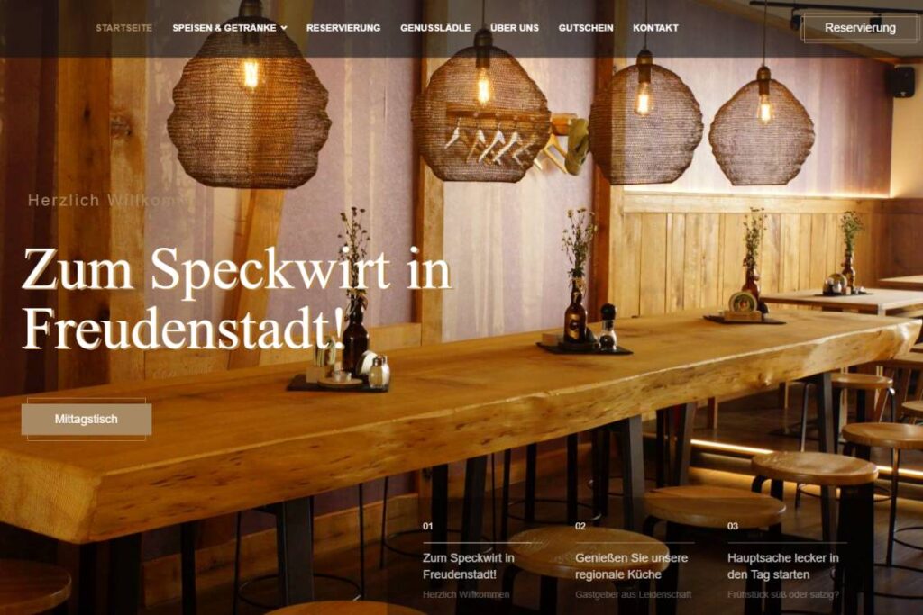 Referenz Website Zum Speckwirt